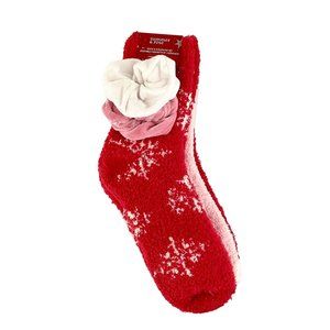 Summer & Rose Christmas Hair Scrunchies and Fuzzy Sock Combo New